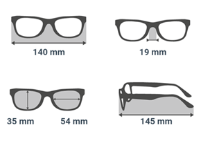 Glasses dimensions