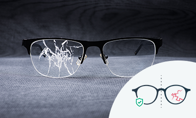 Glasses with extra lens hardening