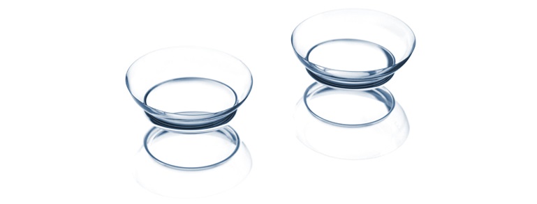 Contact lenses with a white background