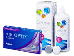 Air Optix Aqua Multifocal (6 lenses) + Gelone Solution 360 ml