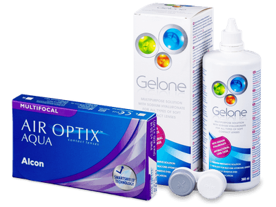 Air Optix Aqua Multifocal (6 lenses) + Gelone Solution 360 ml