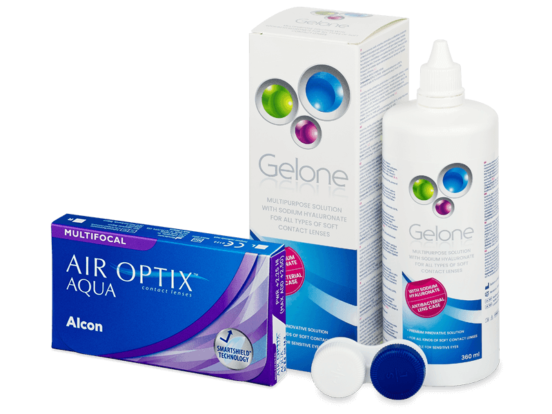 Air Optix Aqua Multifocal (6 lenses) + Gelone Solution 360 ml