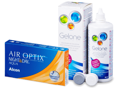 Air Optix Night and Day Aqua (6 lenses) + Gelone Solution 360 ml
