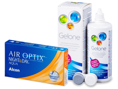 Air Optix Night and Day Aqua (6 lenses) + Gelone Solution 360 ml