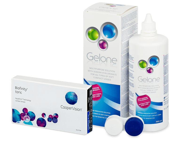 Biofinity Toric (3 lenses) + Gelone Solution 360 ml