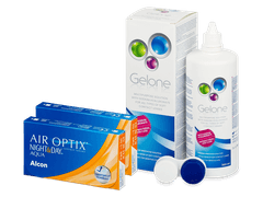 Air Optix Night and Day Aqua (2x3 lenses) + Gelone Solution 360 ml