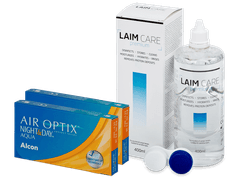 Air Optix Night and Day Aqua (2x3 lenses) + Laim Care Solution 400 ml