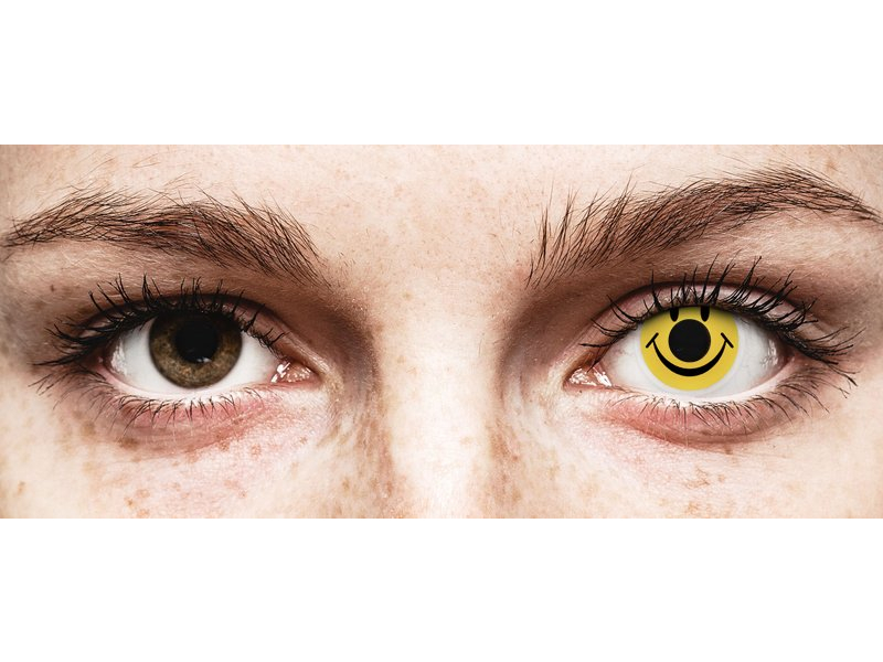 Yellow Smiley contact lenses - ColourVue Crazy (2 coloured lenses)