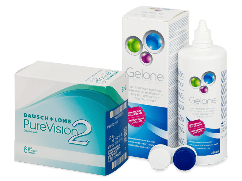 PureVision 2 (6 lenses) + Gelone Solution 360 ml