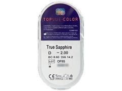 Blue True Sapphire contact lenses - power -TopVue Color (2 monthly coloured lenses)