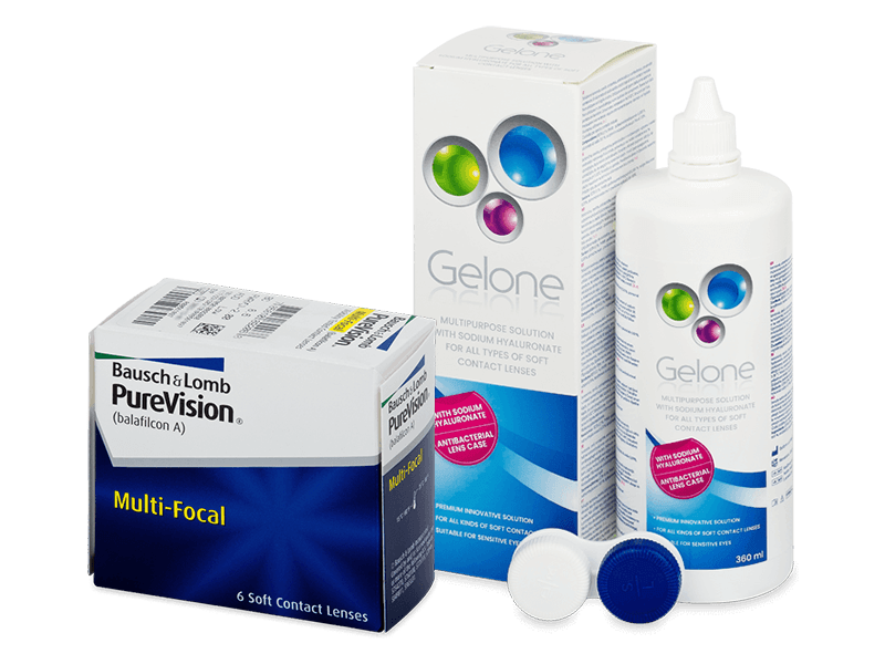 PureVision Multi-Focal (6 lenses) + Gelone Solution 360 ml