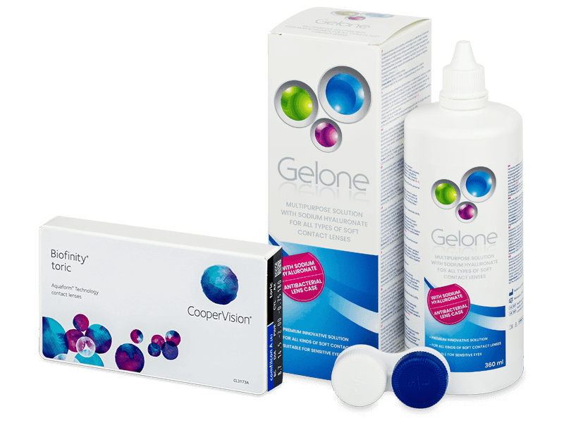Biofinity Toric (6 lenses) + Gelone Solution 360 ml