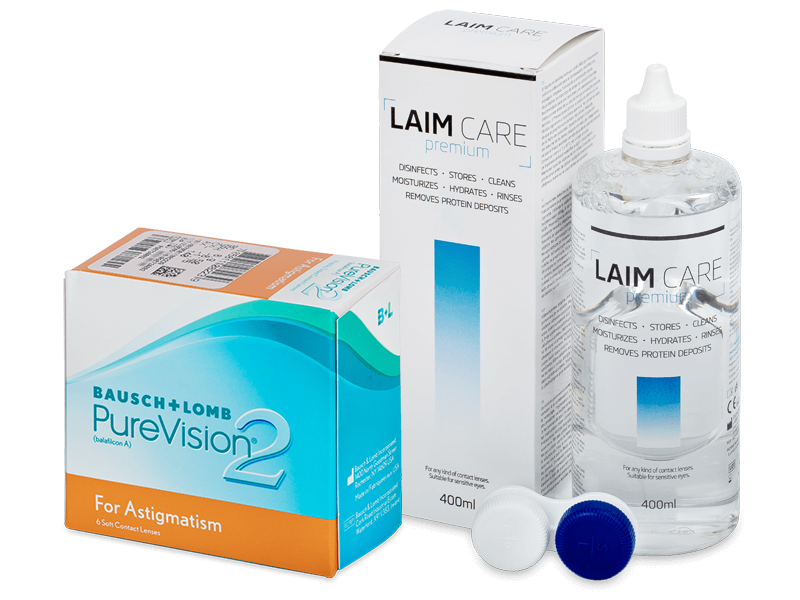 PureVision 2 for Astigmatism (6 lenses) + Laim Care Solution 400 ml