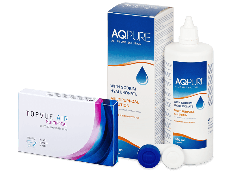 TopVue Air Multifocal (3 lenses) + AQ Pure Solution 360 ml