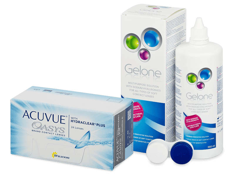 Acuvue Oasys (24 lenses) + Gelone Solution 360 ml
