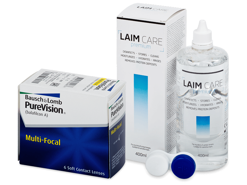 PureVision Multi-Focal (6 lenses) + Laim Care Solution 400 ml