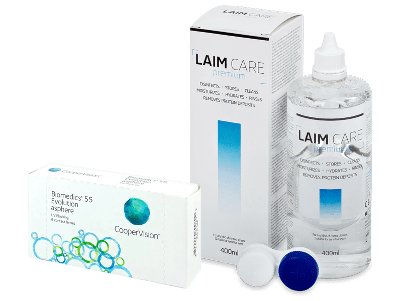 Biomedics 55 Evolution (6 lenses) + Laim Care Solution 400 ml