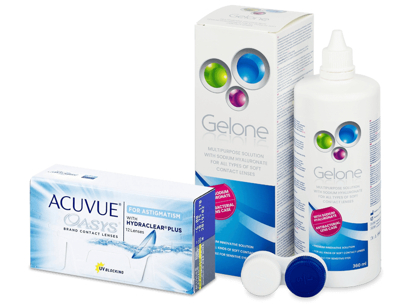 Acuvue Oasys for Astigmatism (12 lenses) + Gelone Solution 360 ml