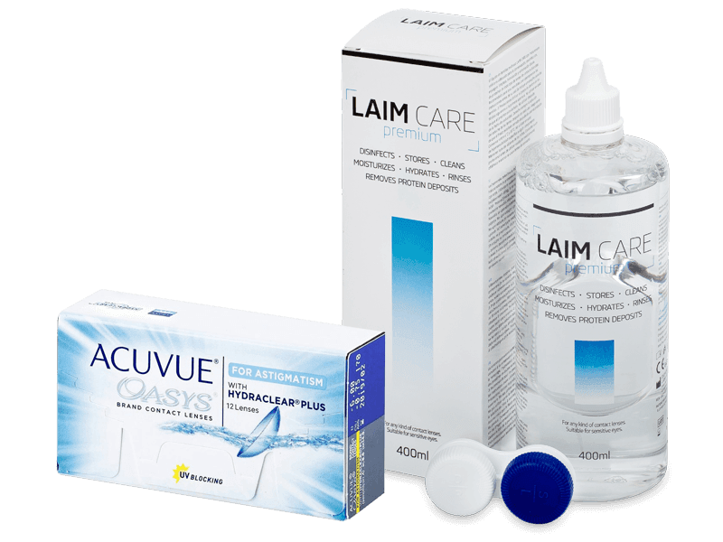 Acuvue Oasys for Astigmatism (12 lenses) + Laim Care Solution 400 ml