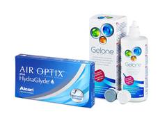 Air Optix plus HydraGlyde (3 lenses) + Gelone Solution 360 ml