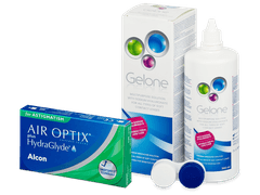 Air Optix plus HydraGlyde for Astigmatism (3 lenses) + Gelone Solution 360 ml