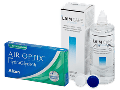 Air Optix plus HydraGlyde for Astigmatism (3 lenses) + Laim Care Solution 400 ml