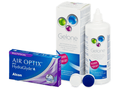 Air Optix plus HydraGlyde Multifocal (3 lenses) + Gelone Solution 360 ml