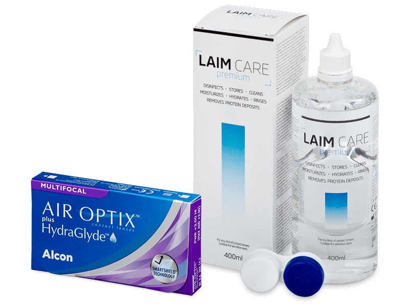 Air Optix plus HydraGlyde Multifocal (6 lenses) + Laim-Care Solution 400 ml