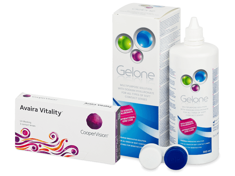 Avaira Vitality (3 lenses) + Gelone Solution 360 ml