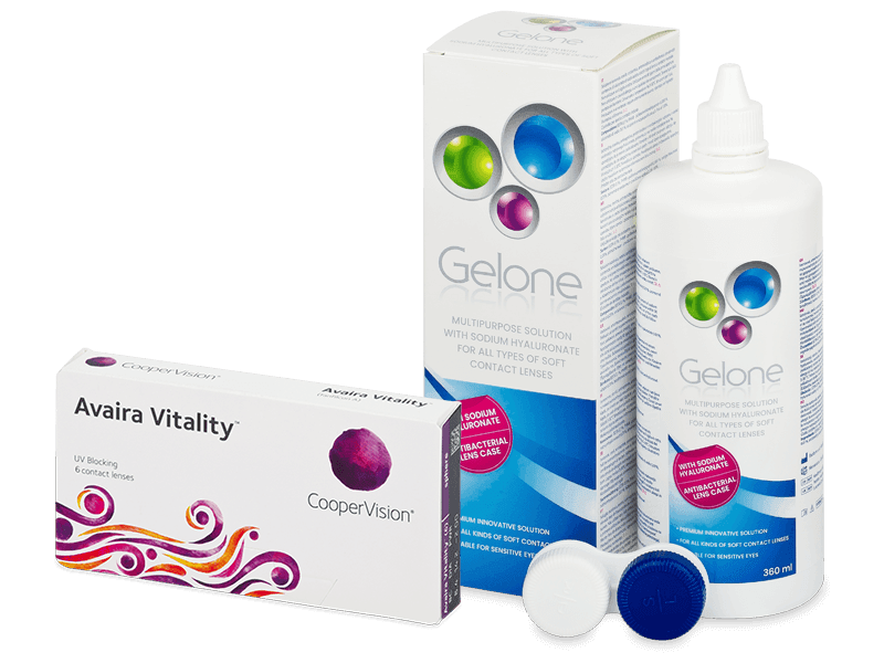 Avaira Vitality (6 lenses) + Gelone Solution 360 ml