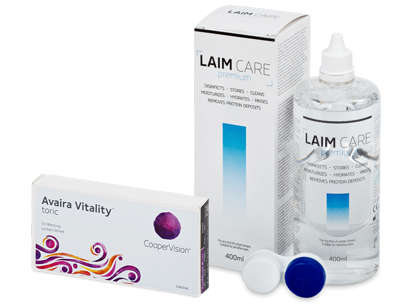 Avaira Vitality Toric (3 lenses) + Laim-Care Solution 400 ml