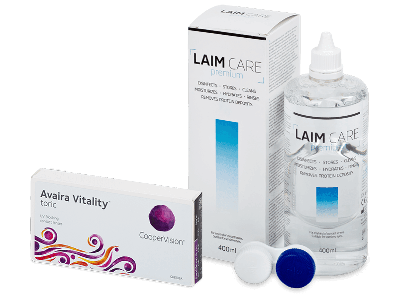 Avaira Vitality Toric (6 lenses) + Laim Care Solution 400 ml