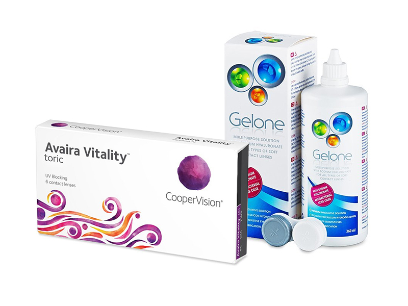 Avaira Vitality Toric (6 lenses) + Gelone Solution 360 ml