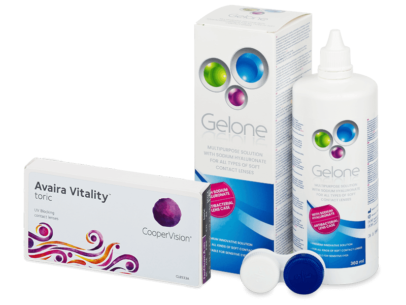 Avaira Vitality Toric (6 lenses) + Gelone Solution 360 ml