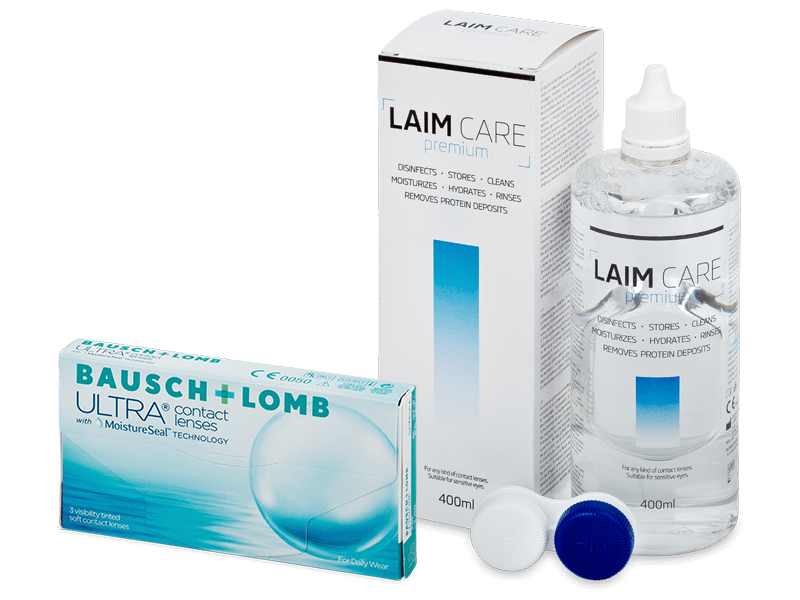 Bausch + Lomb ULTRA (3 lenses) + Laim-Care Solution 400 ml
