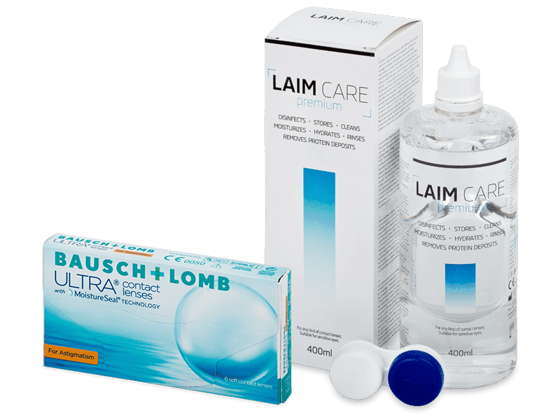 Bausch + Lomb ULTRA for Astigmatism (6 lenses) + Laim Care Solution 400 ml