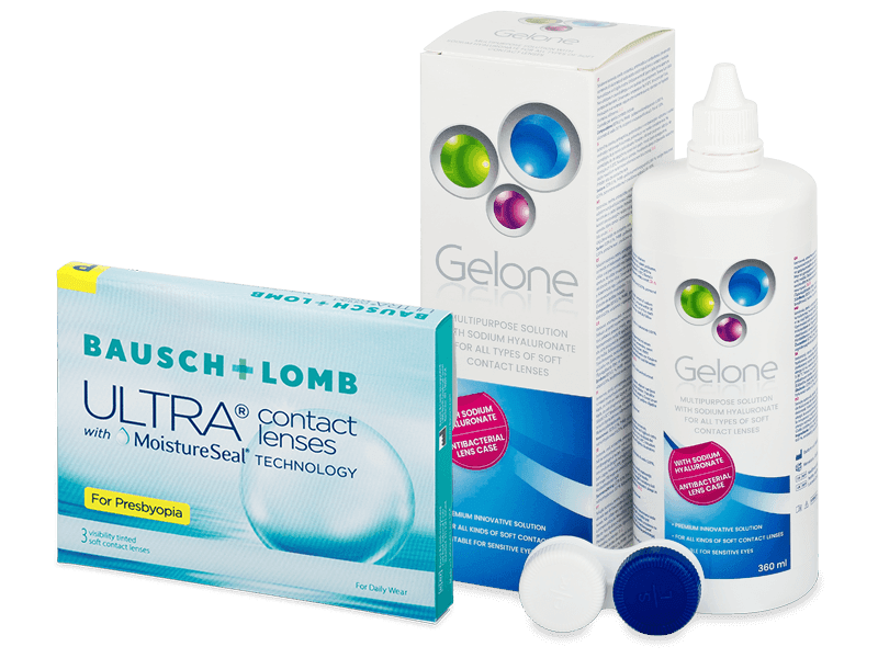 Bausch + Lomb ULTRA for Presbyopia (3 lenses) + Gelone Solution 360 ml