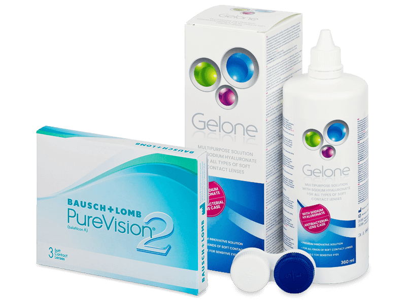 PureVision 2 (3 lenses) + Gelone Solution 360 ml