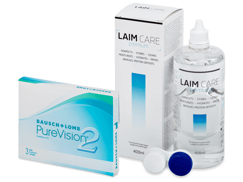 PureVision 2 (3 lenses) + Laim Care Solution 400 ml