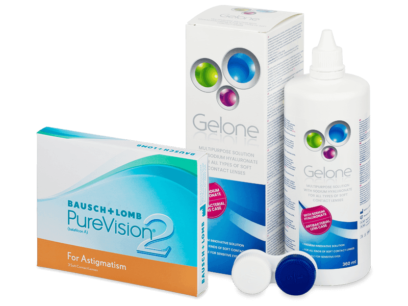 PureVision 2 for Astigmatism (3 lenses) + Gelone Solution 360 ml