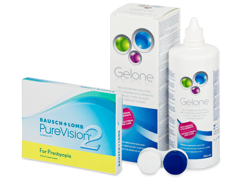 PureVision 2 for Presbyopia (3 lenses) + Gelone Solution 360 ml