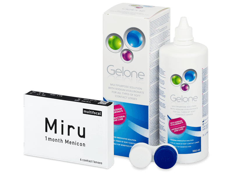 Miru 1month Menicon multifocal (6 lenses) + Gelone Solution 360 ml