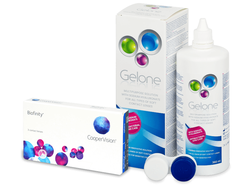 Biofinity (3 lenses) + Gelone Solution 360 ml