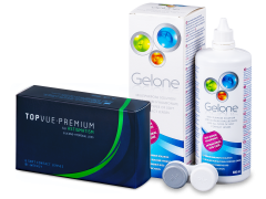 TopVue Premium for Astigmatism (6 lenses) + Gelone Solution 360 ml