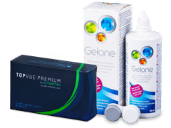 TopVue Premium for Astigmatism (6 lenses) + Gelone Solution 360 ml