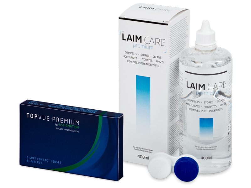 TopVue Premium for Astigmatism (3 lenses) + Laim-Care Solution 400 ml