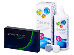 TopVue Premium for Astigmatism (3 lenses) + Gelone Solution 360 ml