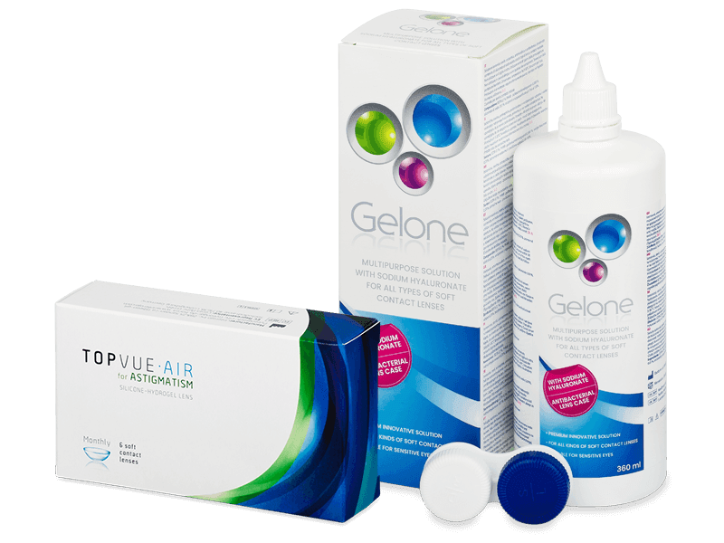 TopVue Air for Astigmatism (6 lenses) + Gelone Solution 360 ml