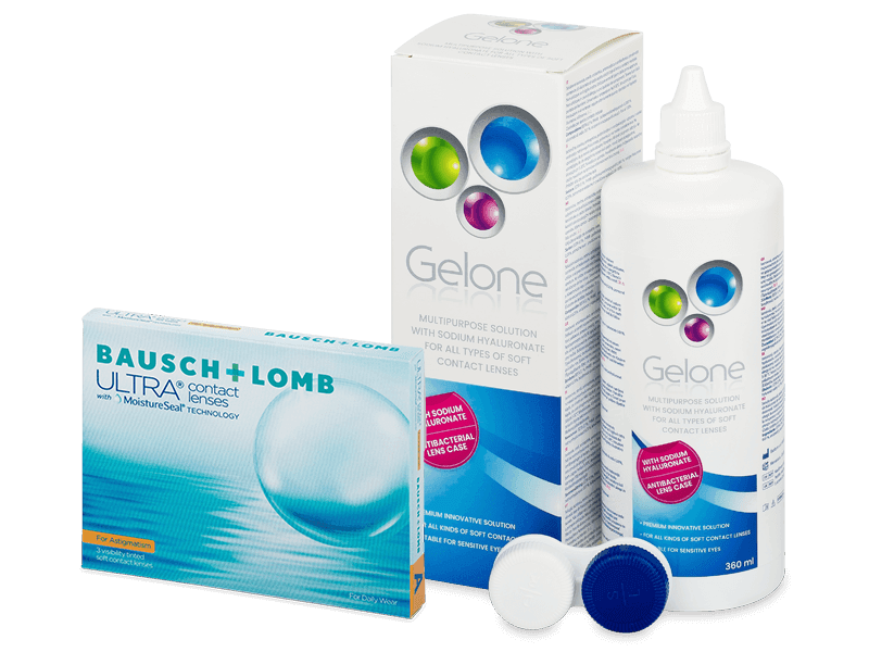 Bausch + Lomb ULTRA for Astigmatism (3 lenses) + Gelone Solution 360 ml