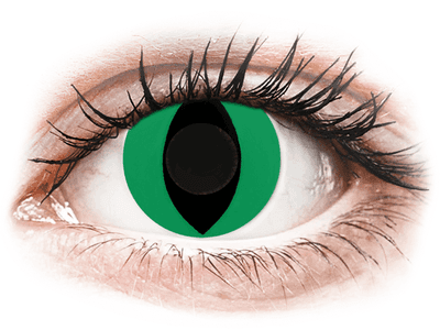 CRAZY LENS - Cat Eye Green - plano (2 daily coloured lenses)